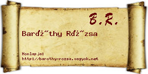Baróthy Rózsa névjegykártya