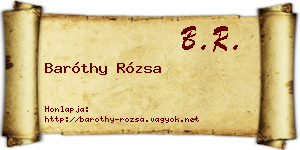 Baróthy Rózsa névjegykártya